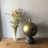 Brass and wood lamp foot