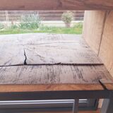 Oak and metal console