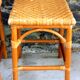 Rattan and wicker stool, vintage bedside table year 70