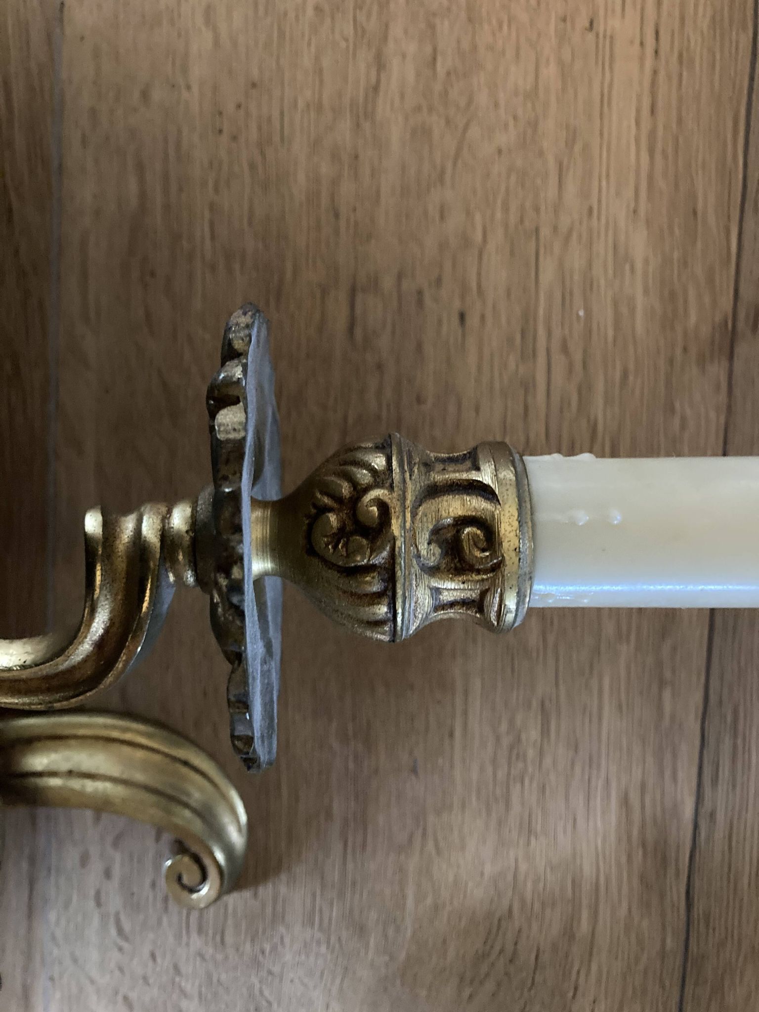 Pair of bronze wall lamps