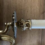 Pair of bronze wall lamps