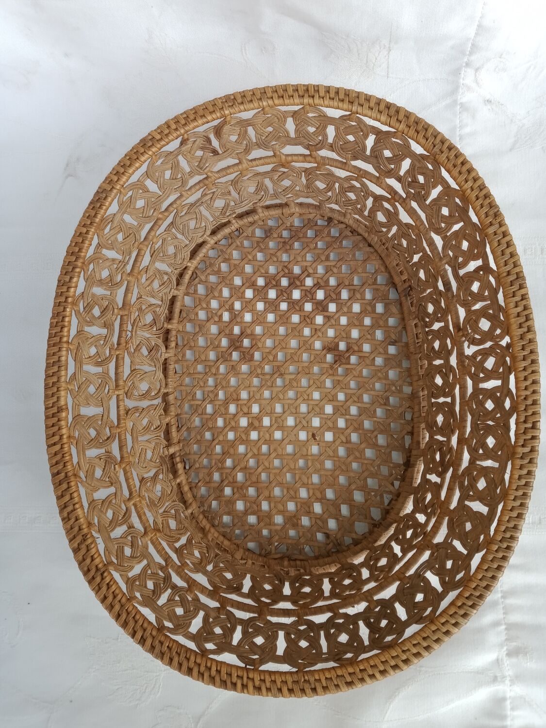 Braided wicker basket