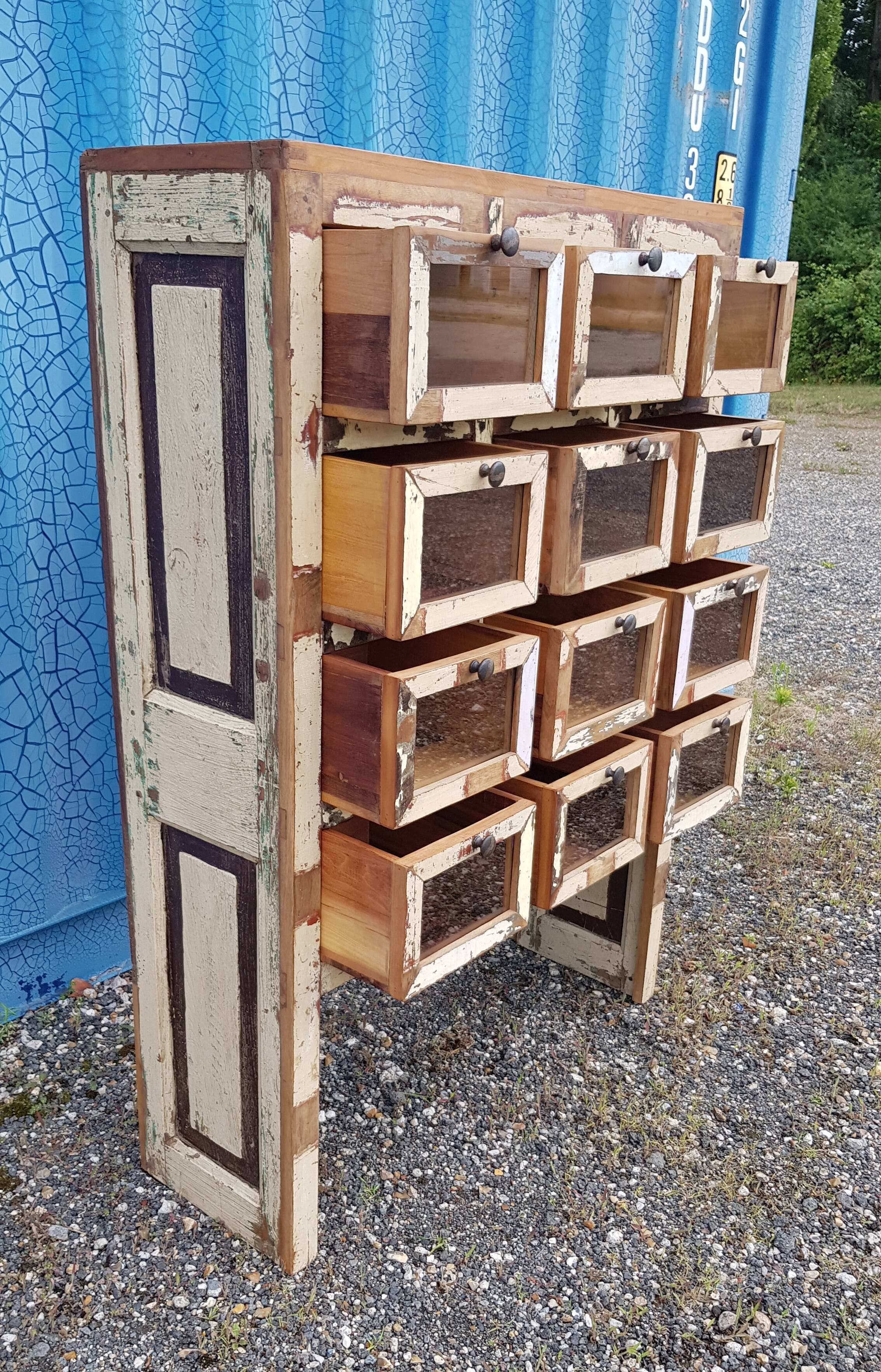 Merchant furniture - chest of drawers with 12 teak drawers