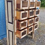 Meuble de marchand - chiffonnier 12 tiroirs en teck