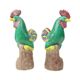 Pair of Glazed Polychrome Roosters Chinese Porcelain 34cm