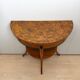 Biedermeier demi-lune console in cherry wood & birch wood, Franconia, 1830