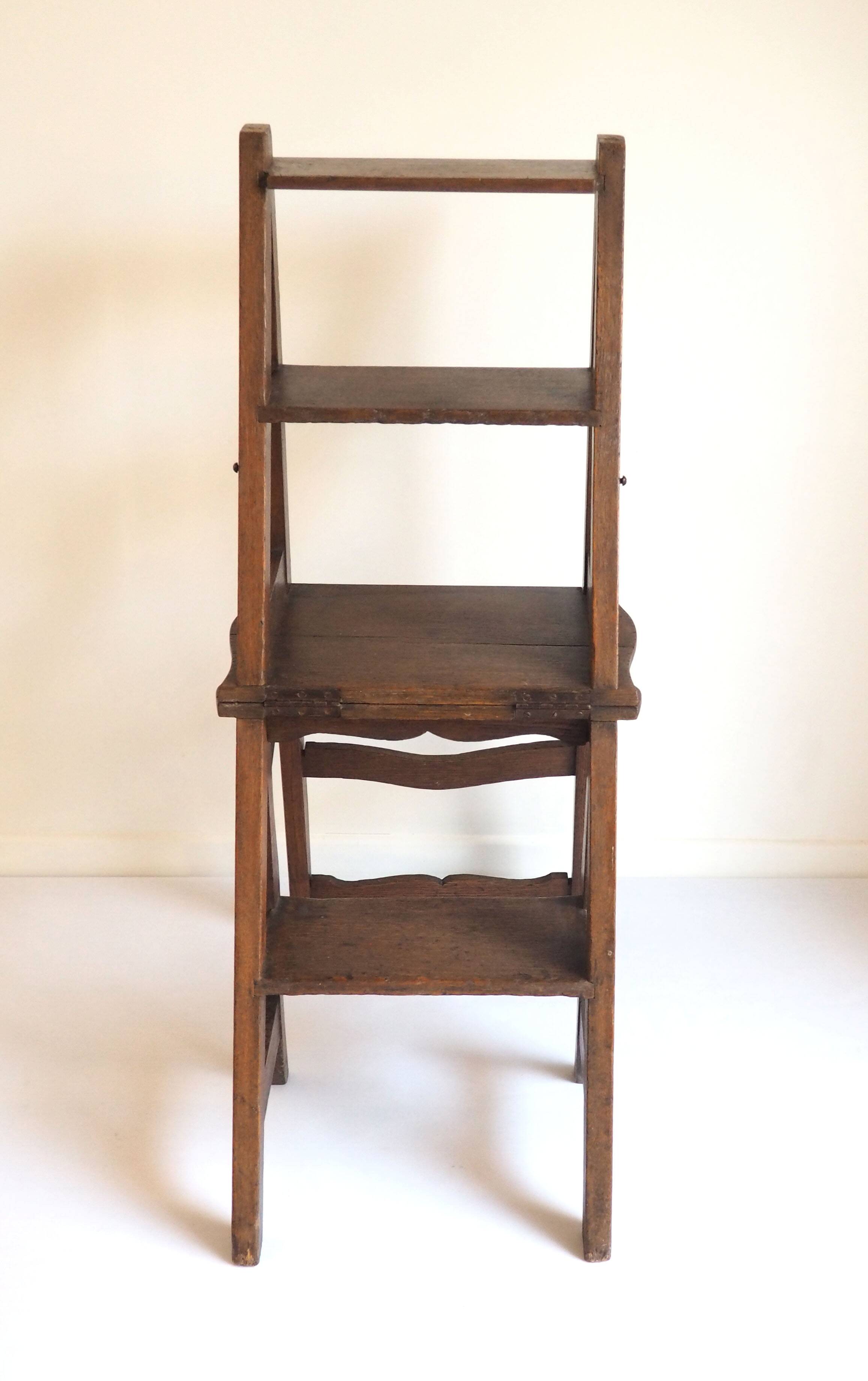 Old wooden chair stepladder