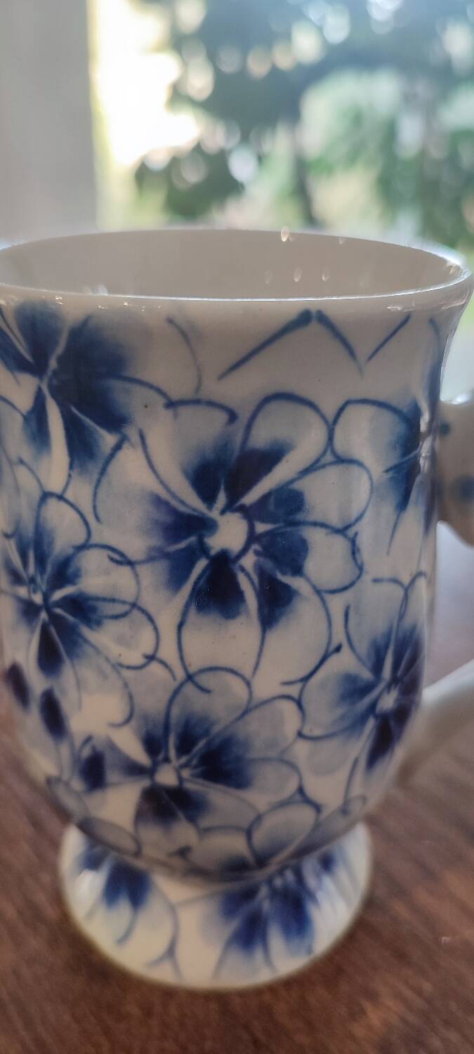 Antique Floral Porcelain Mug/Cup
