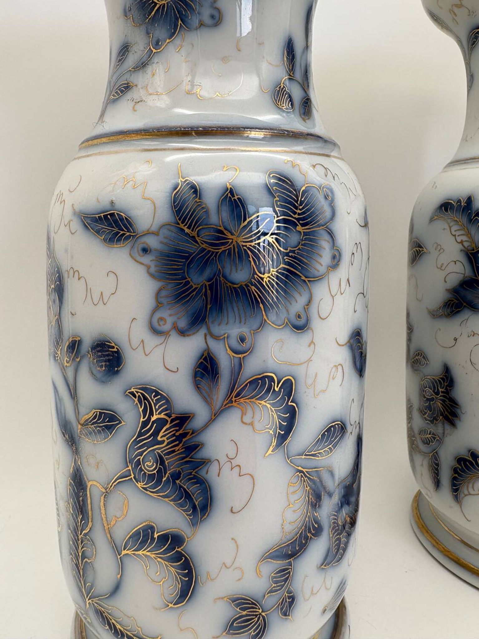 Pair of Bayeux porcelain baluster vases, 19th century