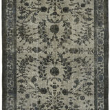 Hand-Knotted Antique Anatolian 1970s 182 cm x 288 cm Grey Carpet
