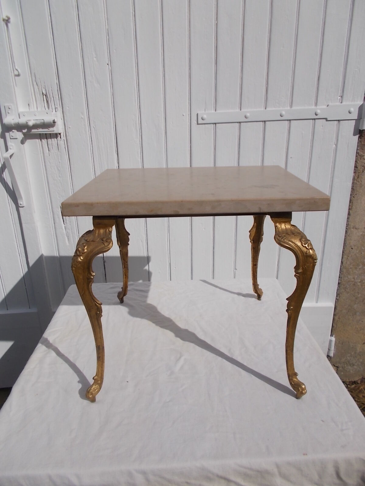 Side table marble wrought iron