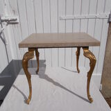 Side table wrought iron marble