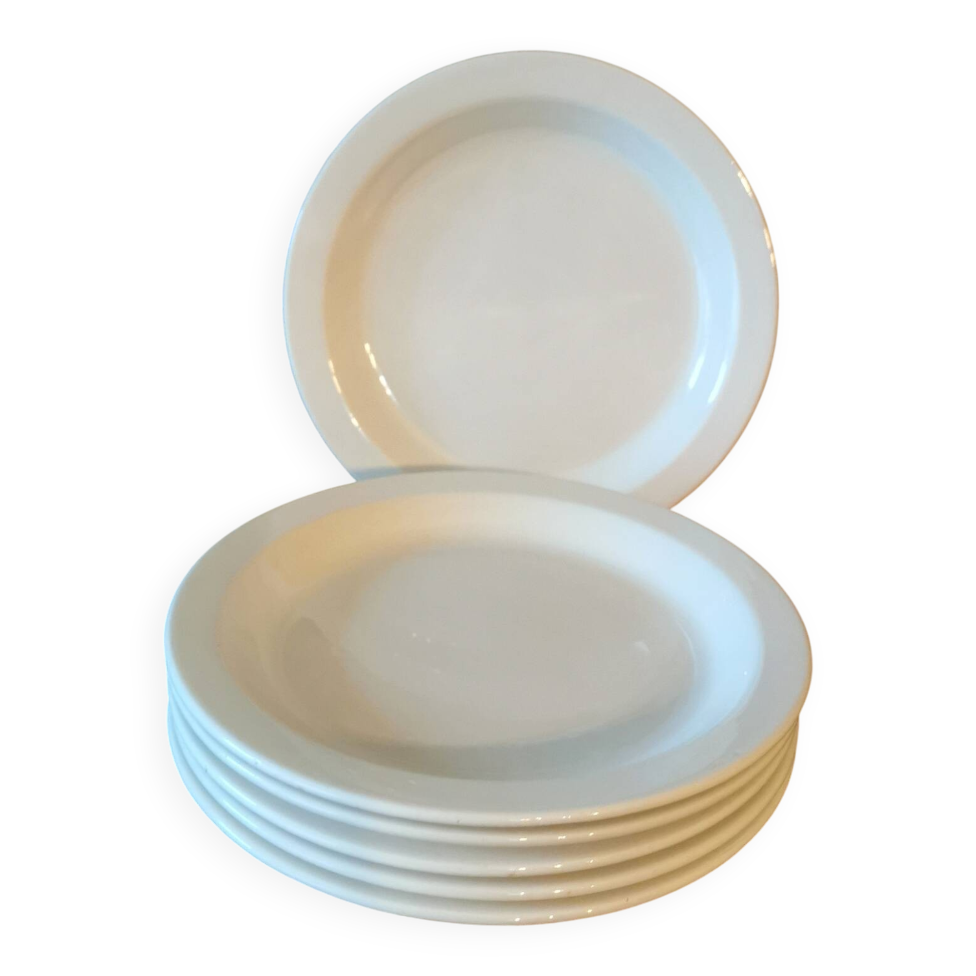 Vintage nesting dinner plates by Michel Hamon, Gien Prisunic