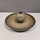 Beautiful bowl with a small knob ‘vase’ for a flower, Ulla ceramic Denmark