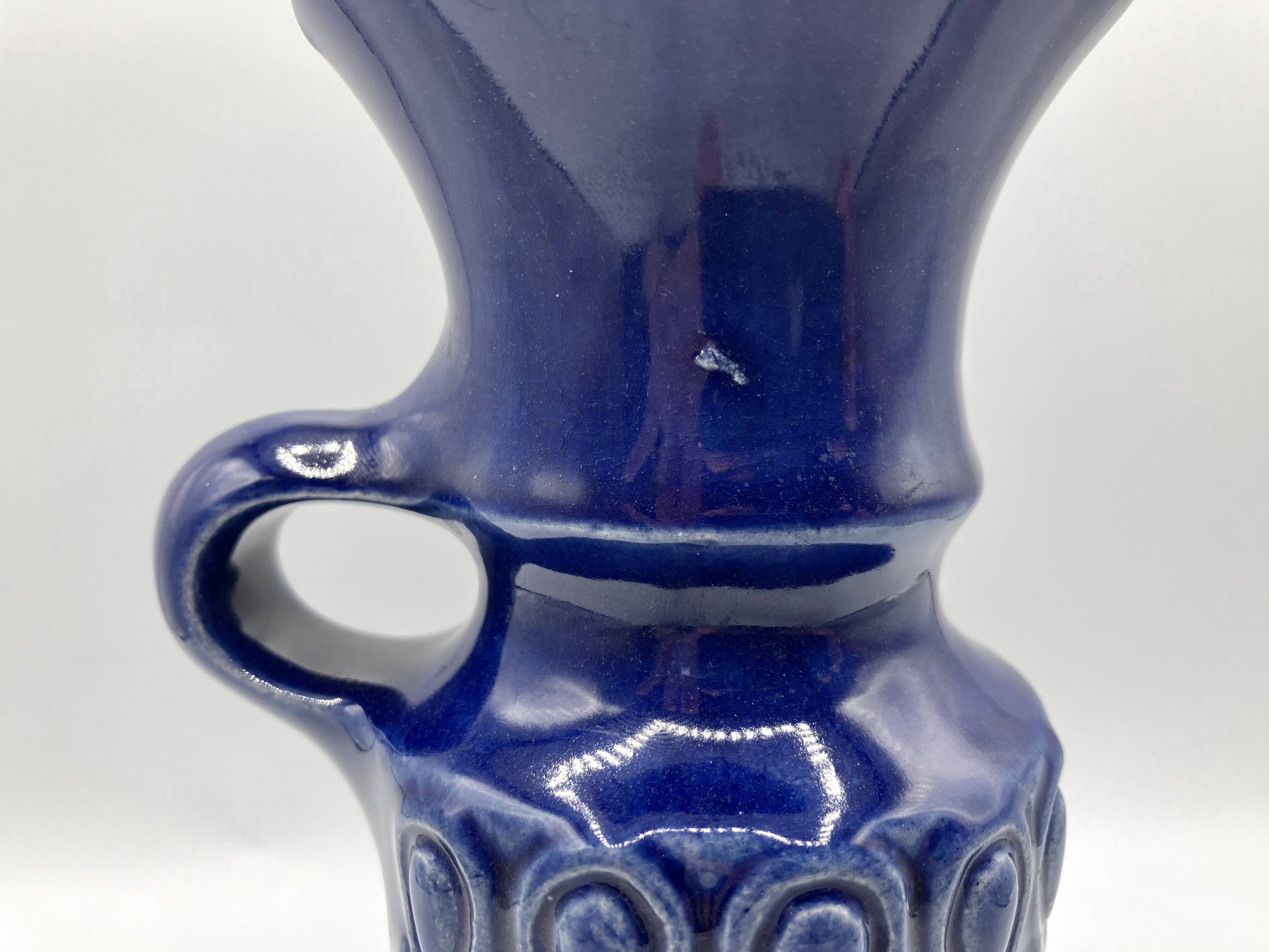JASBA vase/pitcher/jug in blue glazed ceramic • West Germany • Circa 1960