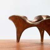 Vintage German brutalist metal candlestick by Harjes.