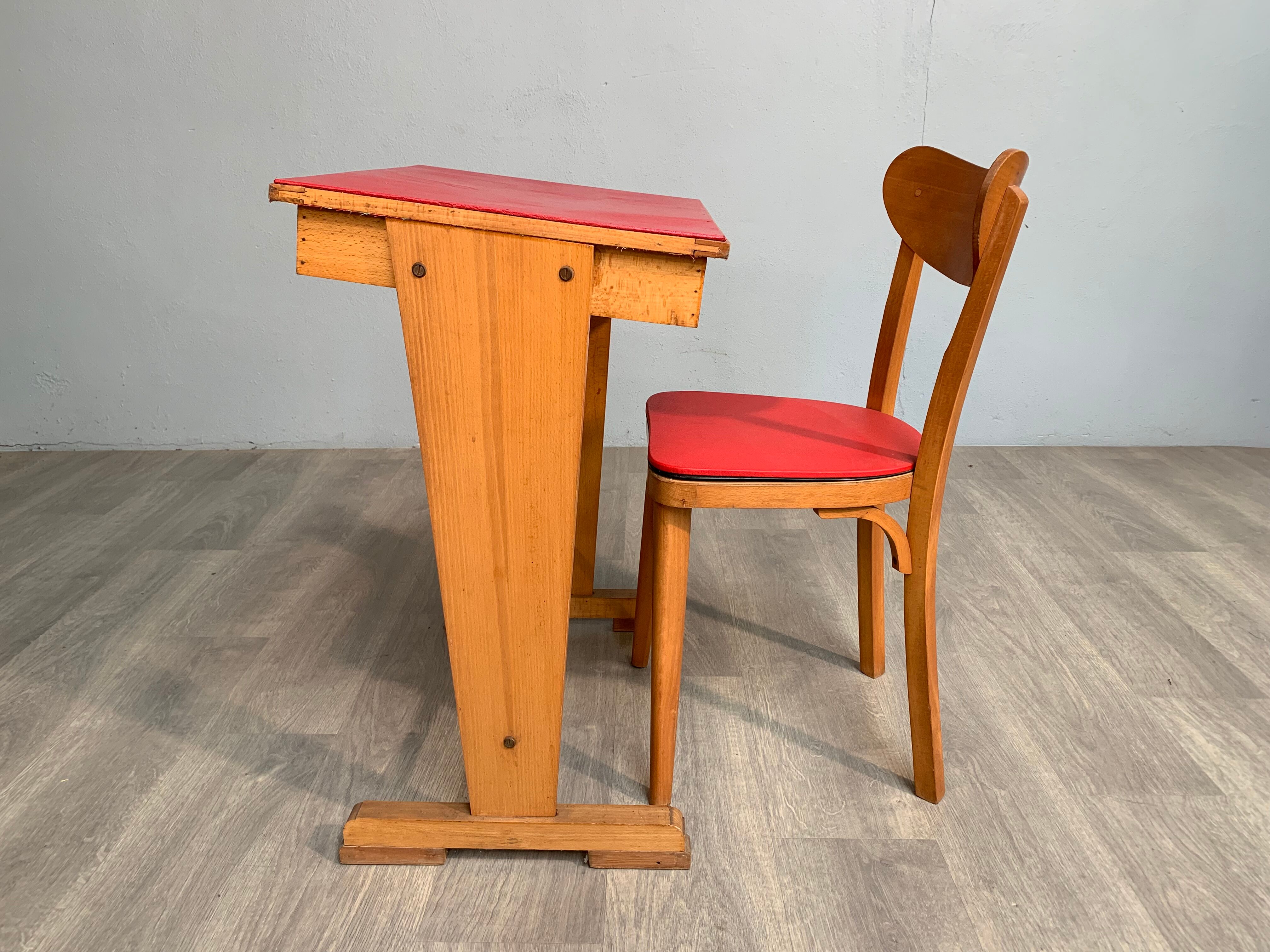 Former schoolboy office with its chair