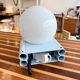 Vintage light blue metal wall lamp with globe