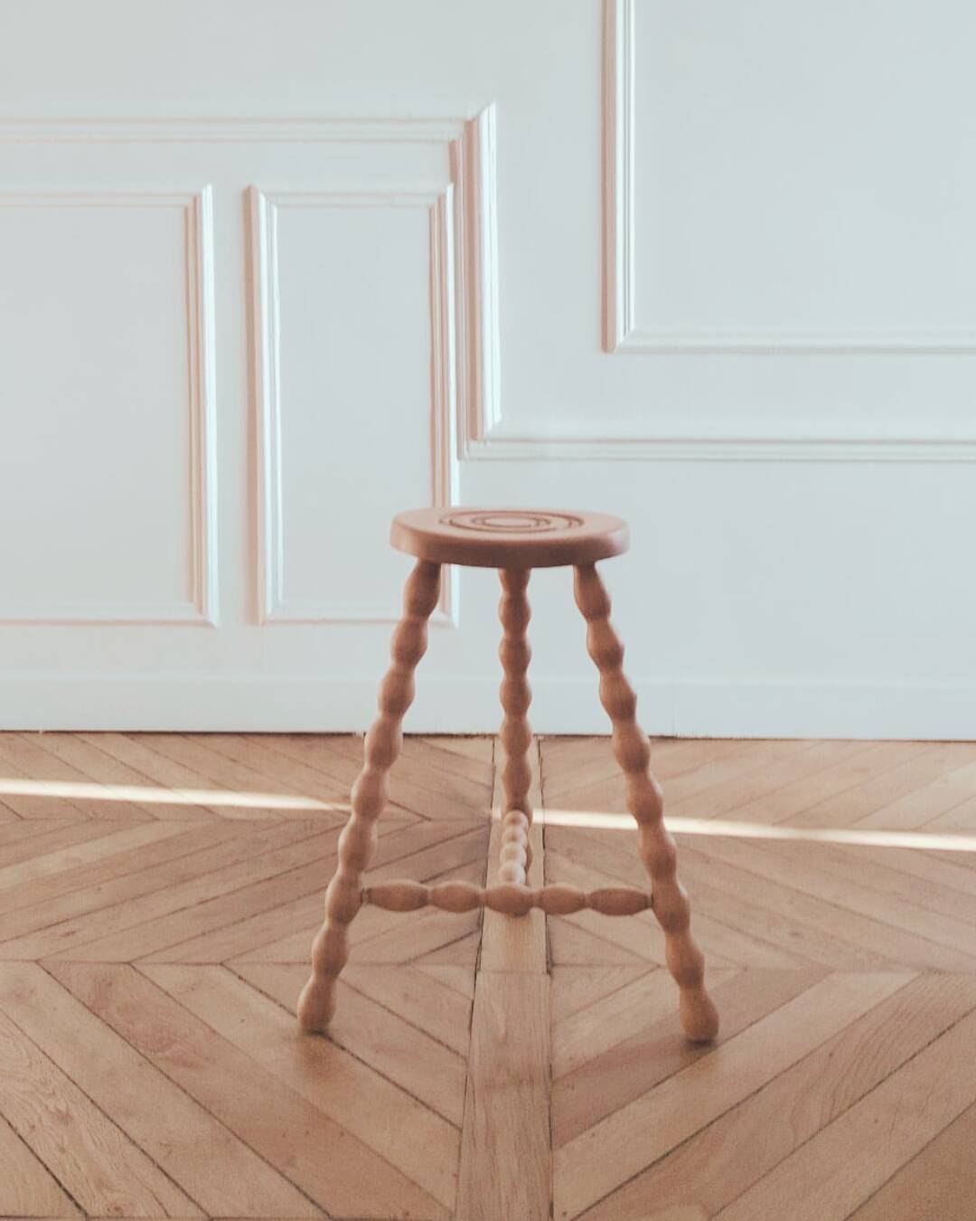 Large tripod/ bedside table/ renovated vintage stool, 1970s