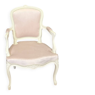 Louis XV armchair in pink velvet