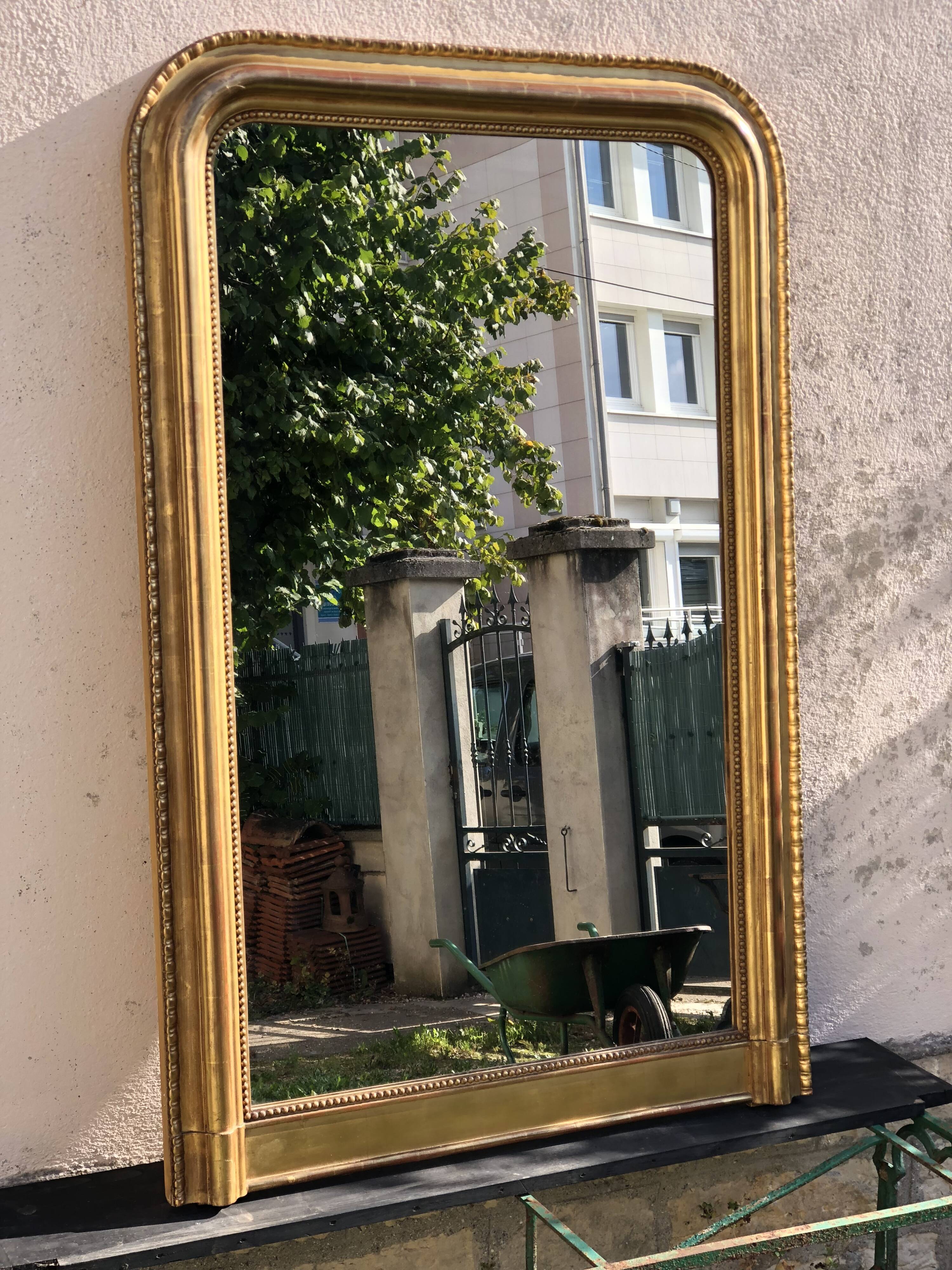 Louis Philippe period mirror gilded gold leaf 144x94cm