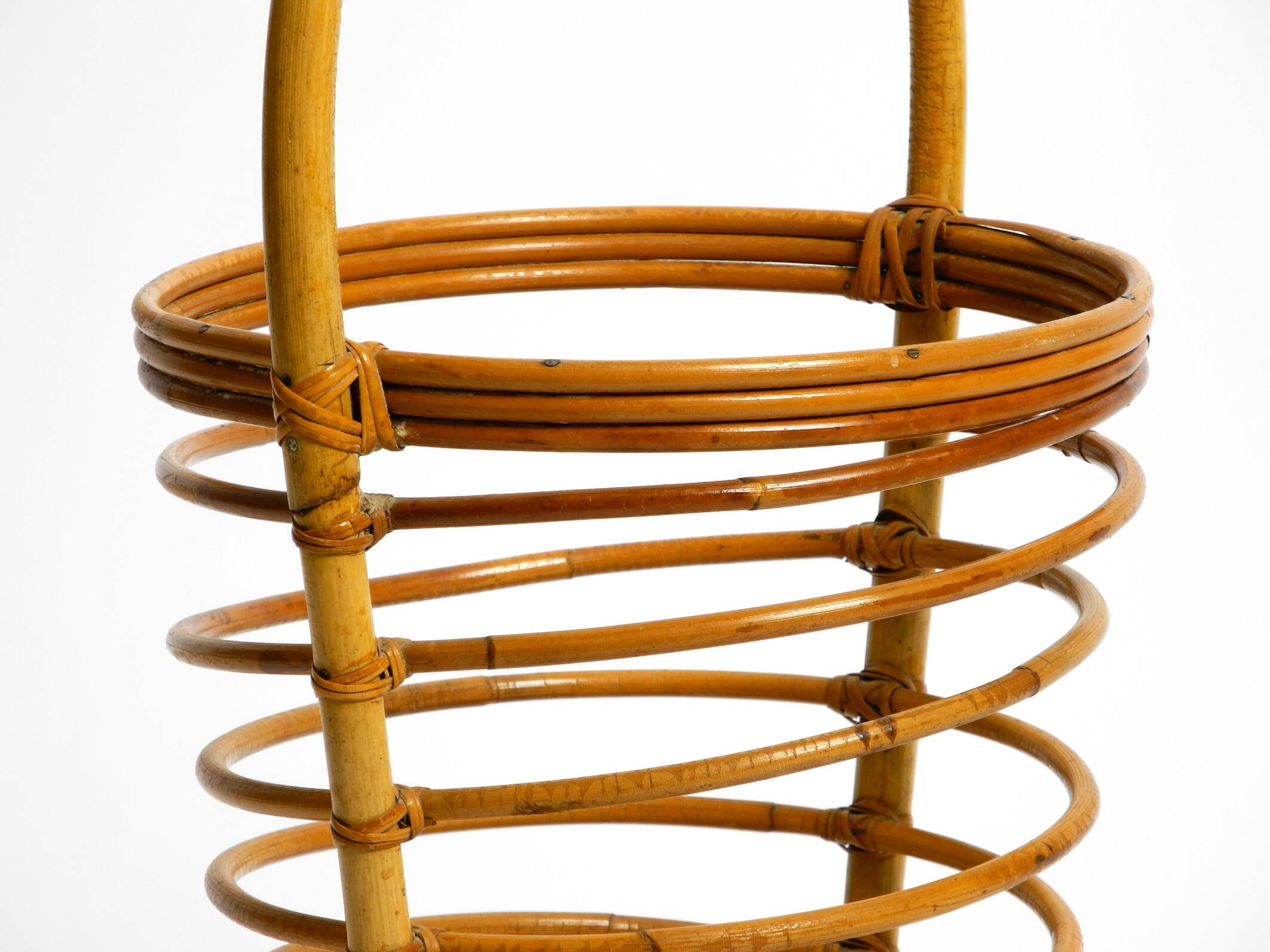 Beautiful rare Italian Mid Century modern bamboo umbrella stand in helix de