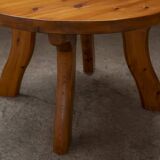 Table basse ronde en pin, Danemark 1960