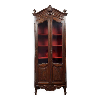 Provençal Louis XV style bookcase in solid stained wood circa 1930