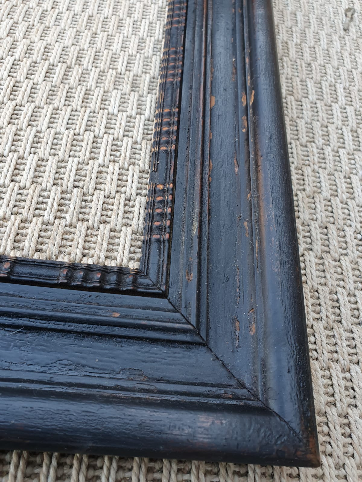 Old black patinated frame
