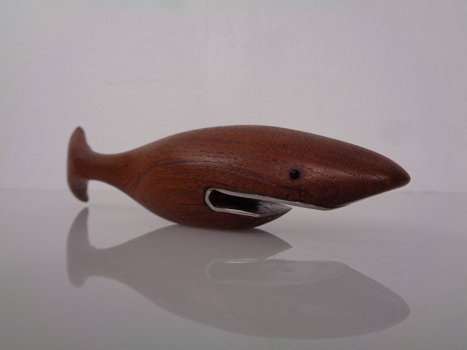Danish Teak Shark with Stand, 1960s