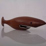 Danish Teak Shark with Stand, 1960s