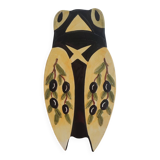 Ceramic cicada dish signed NEM