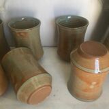 Pichet et ses verres en grès vintage