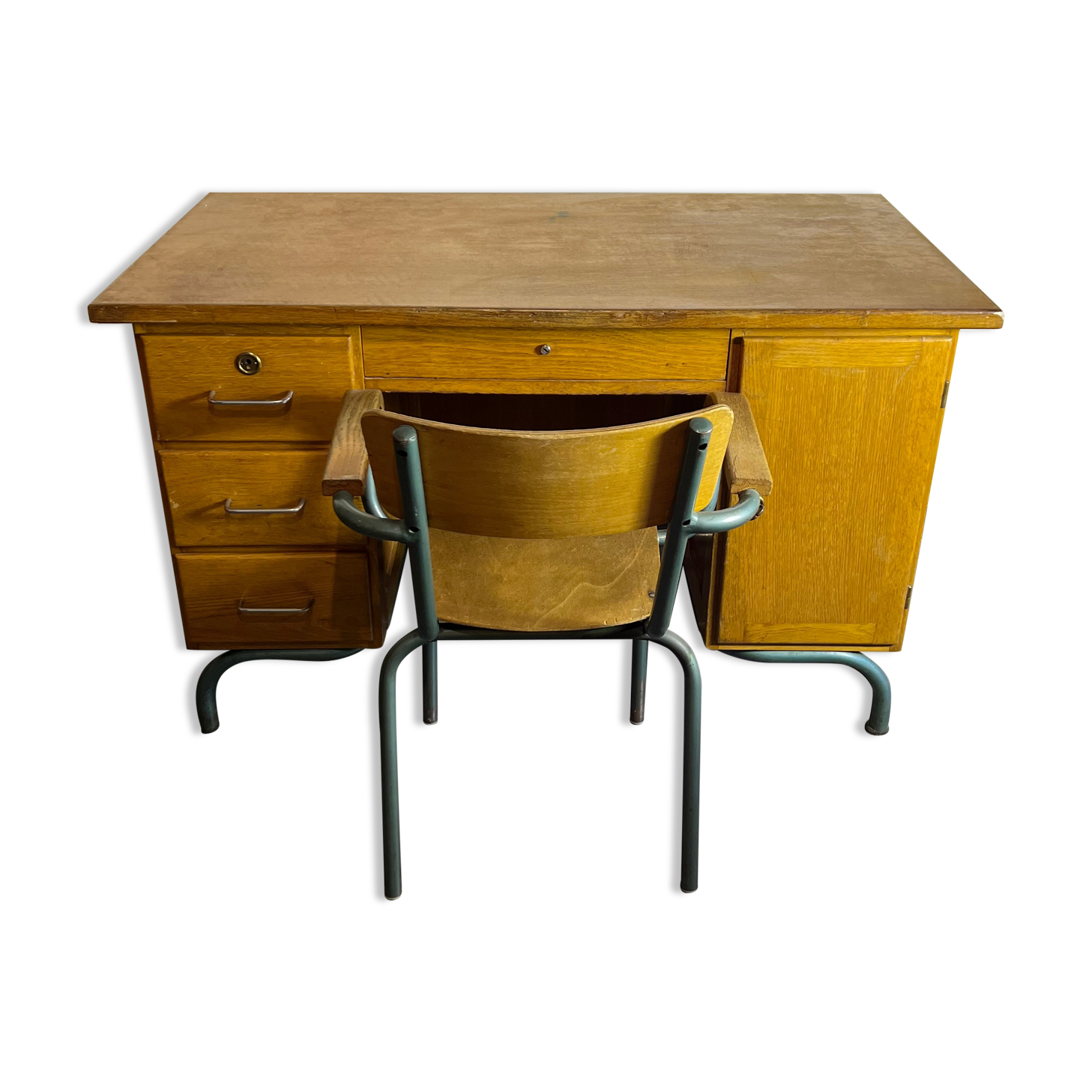 Teacher's desk and chair