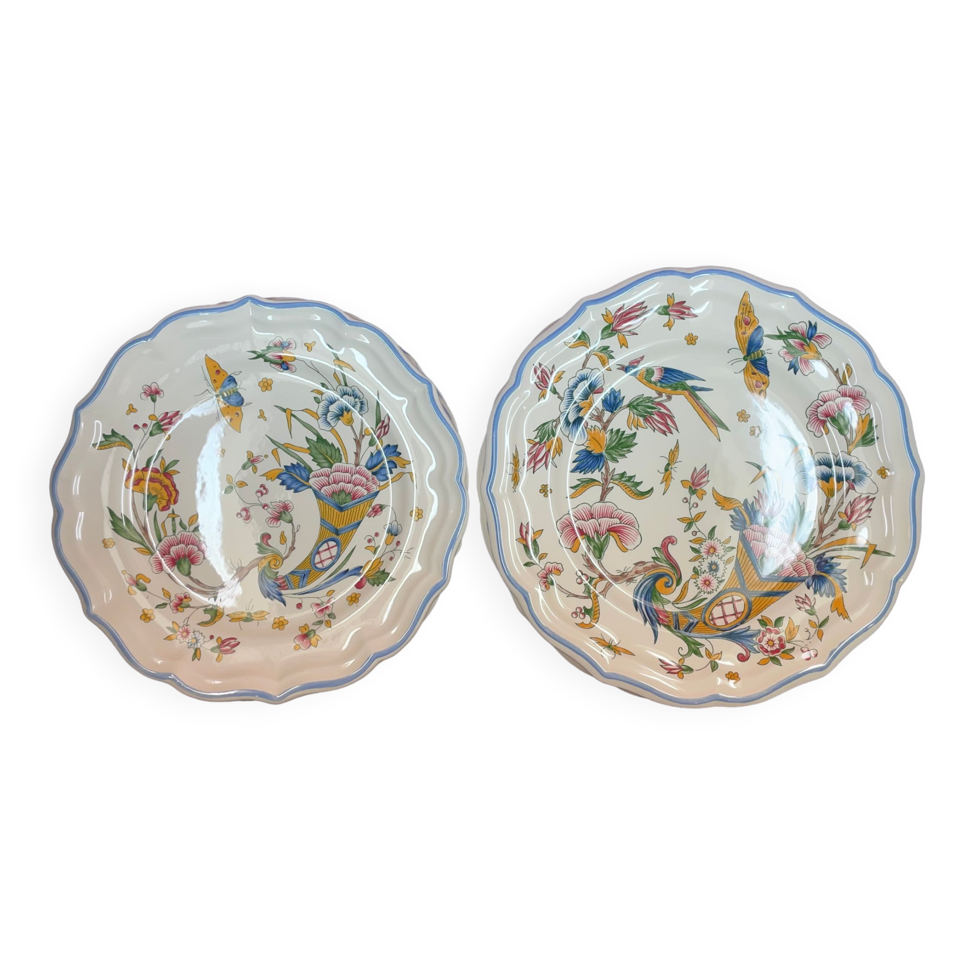 Lot 8 plate Gien cornucopia 23 and 25 cm