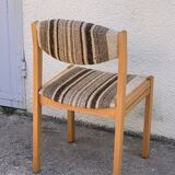 Suite of 4 chairs self beech brass and wool 1960
