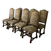 Set of 8 Louis XIII style chairs