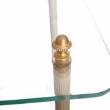 Side table in glass and brass