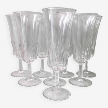 8 vintage champagne flutes