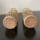 Set of 2 smoked orangeade glasses in woven wicker