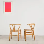 Pair of CH24 Wishbone chairs by Hans J. Wegner, Denmark, 1970s