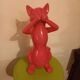 Pink pop art cat statuette in ceramic