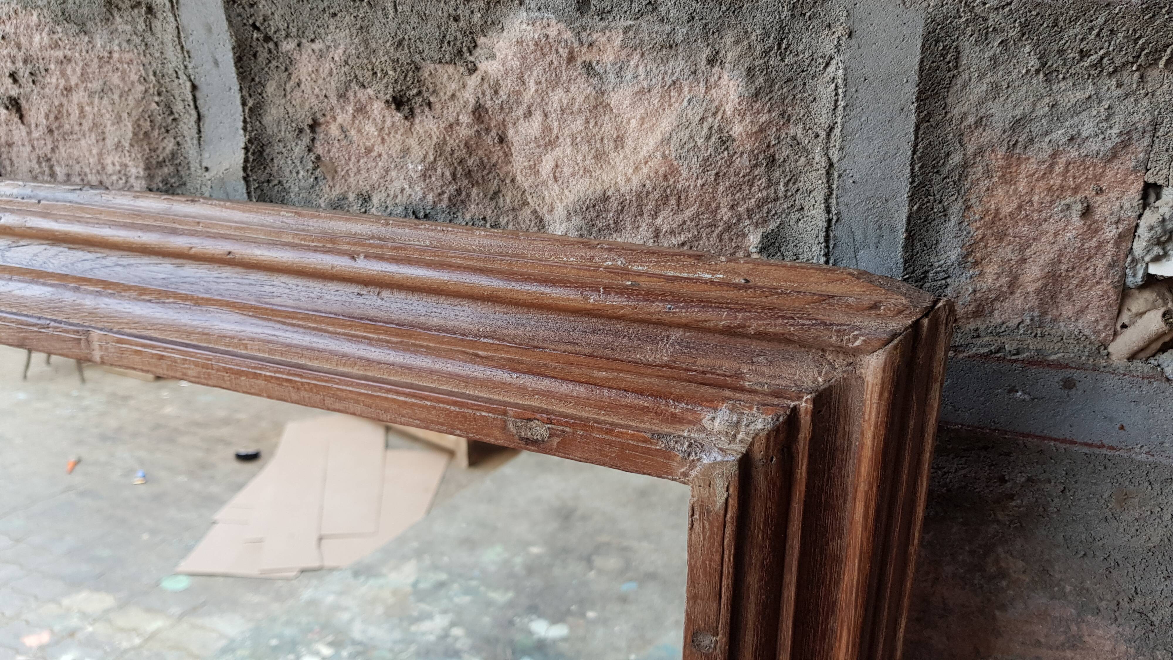 Ancient Burmese teak mirror