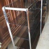 Large shelf chrome and smoked glass 1970