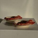 Pair of vintage lobster mini ramekins Saint Amand D15.5
