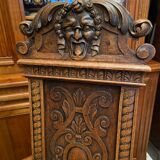 Caquetoire armchair in solid walnut carved Renaissance style