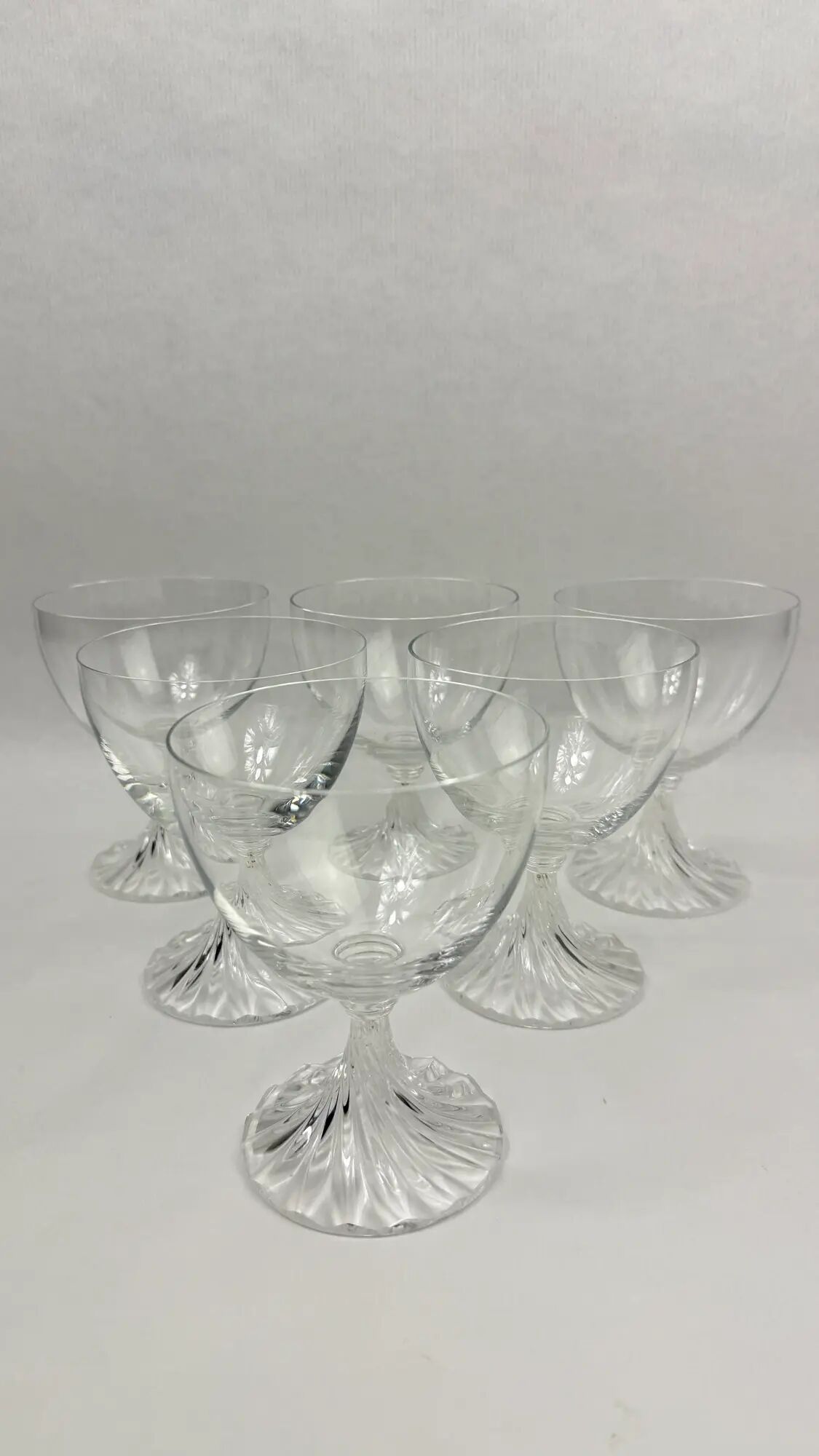 Lalique, 6 water glasses model Rambouillet in crystal