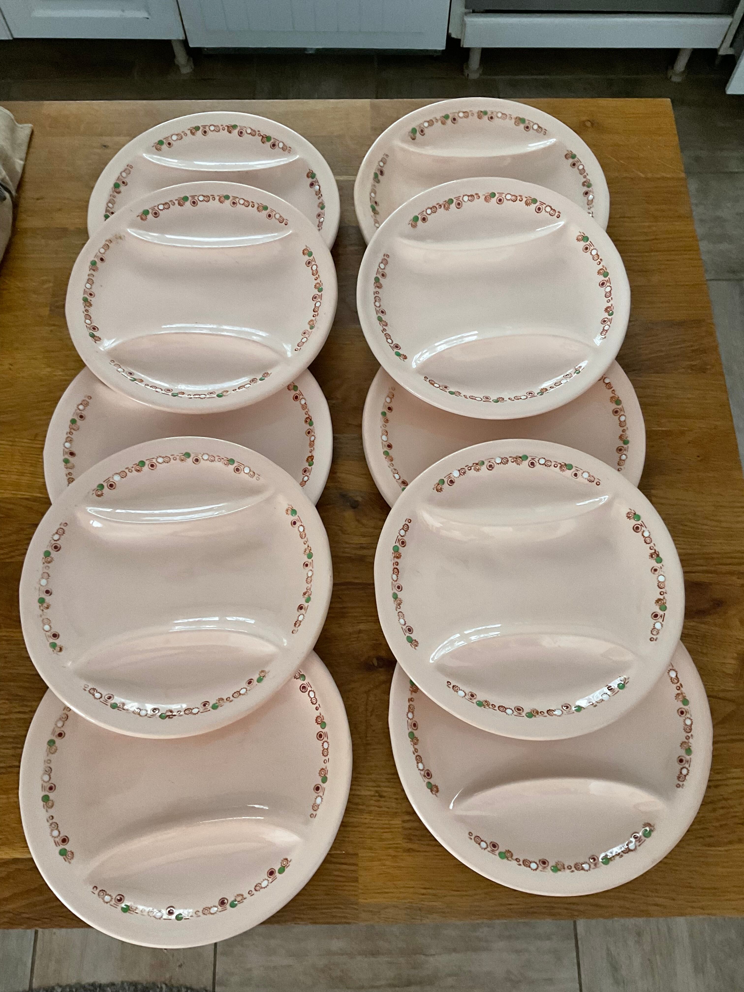 10 vintage asparagus plates Longwy Betty