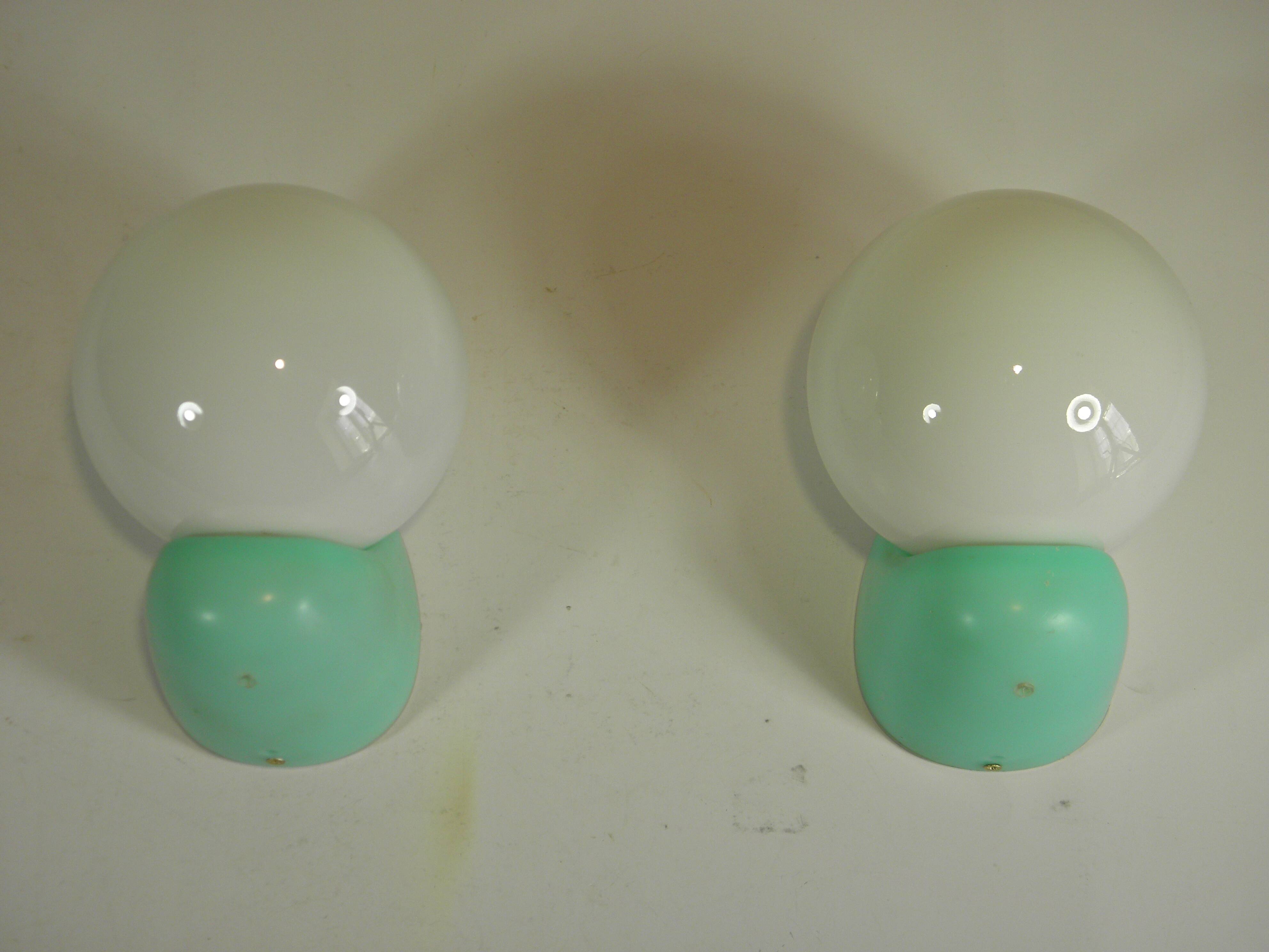 Pair of spherical wall lights - 1970s design