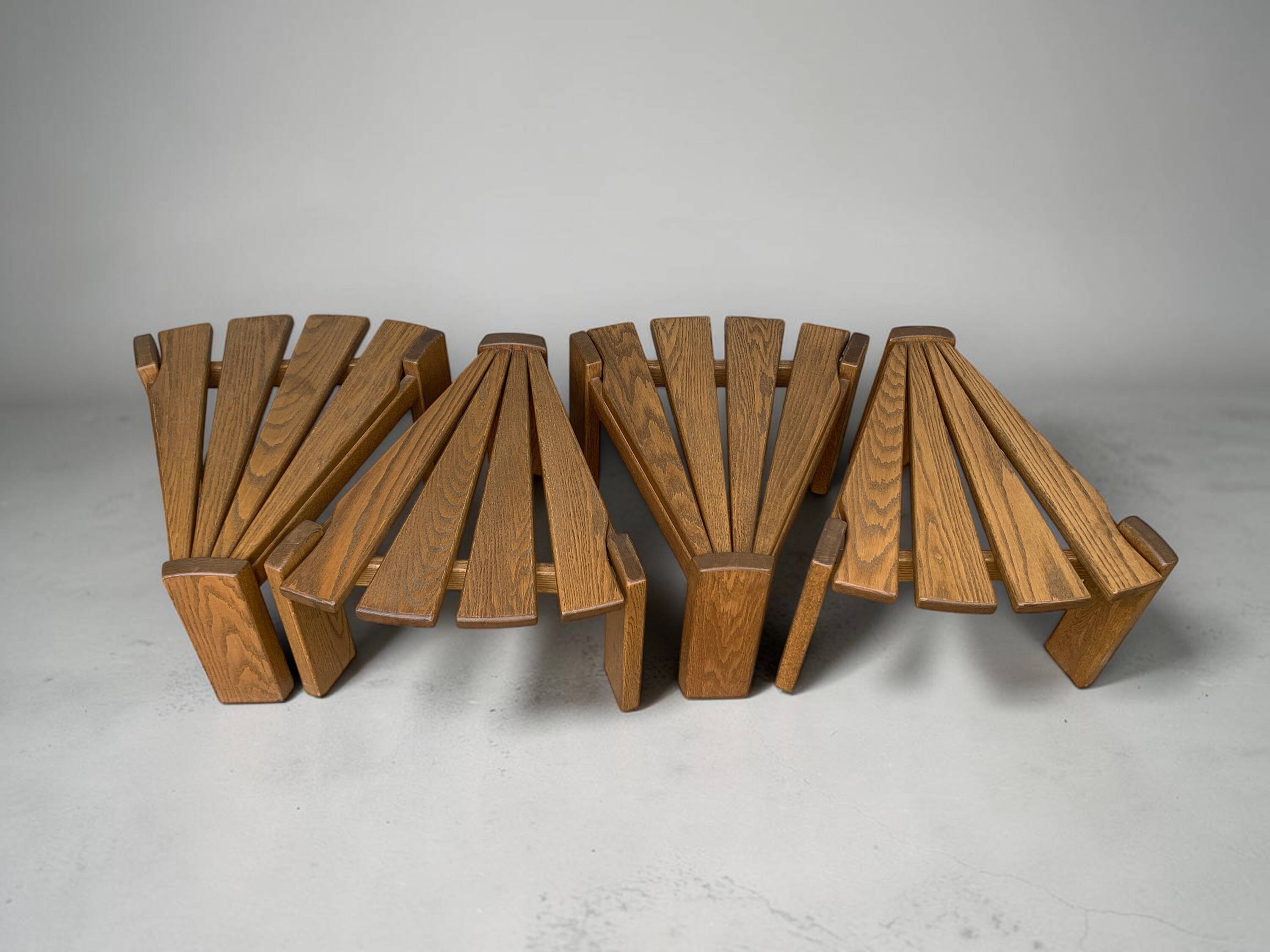 Set of 4 brutalist side tables by Radboud Dittmann, Dittmann & Co. 1970